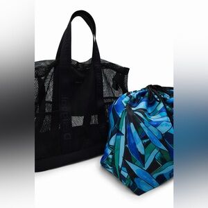 BNWOT Desigual Multicolour Swirl Mesh Tote Beach Travel Bag